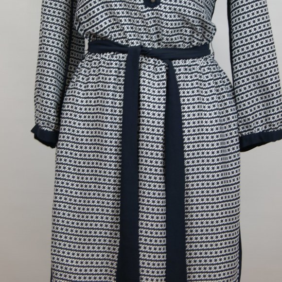 Banana Republic Dress Sz 8 Blue White - Picture 4 of 13